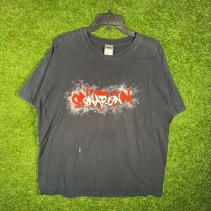 Snap-on Tools Graffiti Logo T-Shirt Mens XL Black Short Sleeve Heavy Cotton